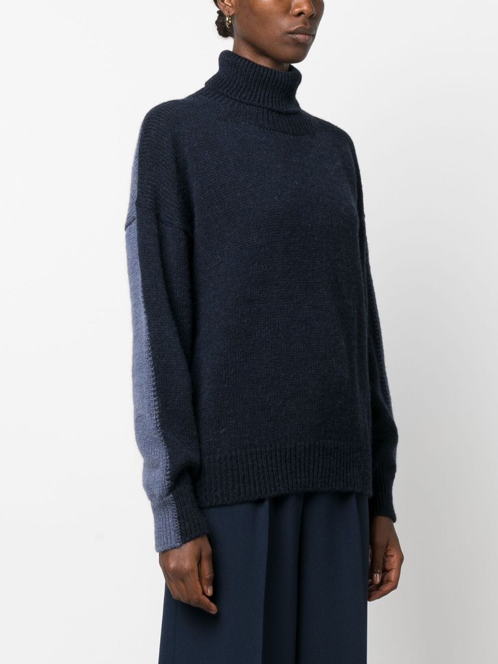 Pull col roulé bicolore bleu Alysi Sweaters
