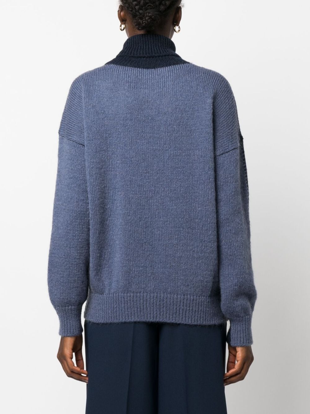 Pull col roulé bicolore bleu Alysi Sweaters