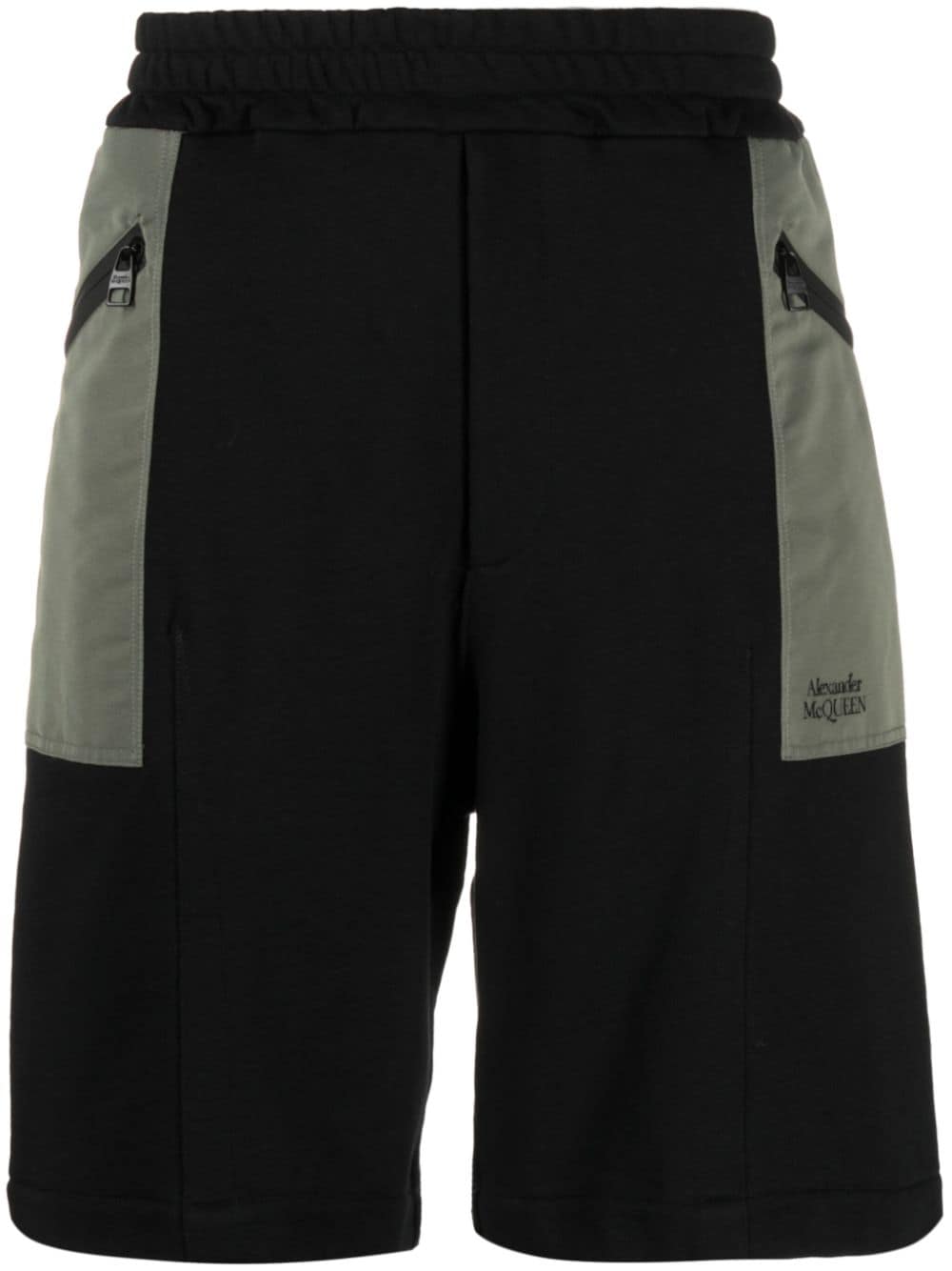 Alexander McQueen Shorts Black Cotton Track Style
