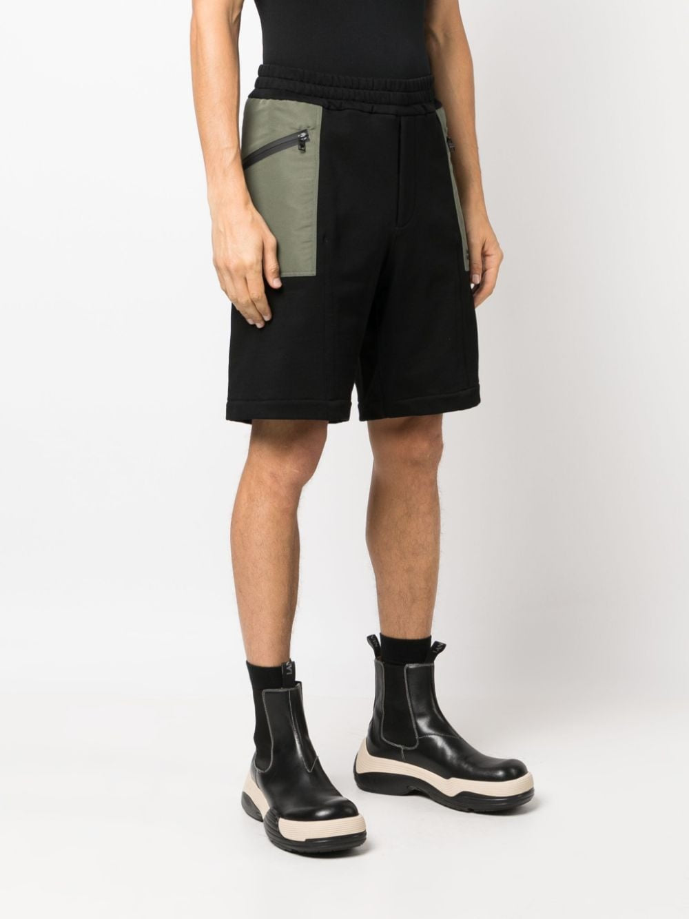 Alexander McQueen Shorts Black Cotton Track Style