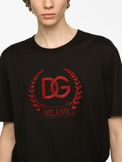 Dolce & Gabbana T-shirts and Polos Black cotton embroidered logo