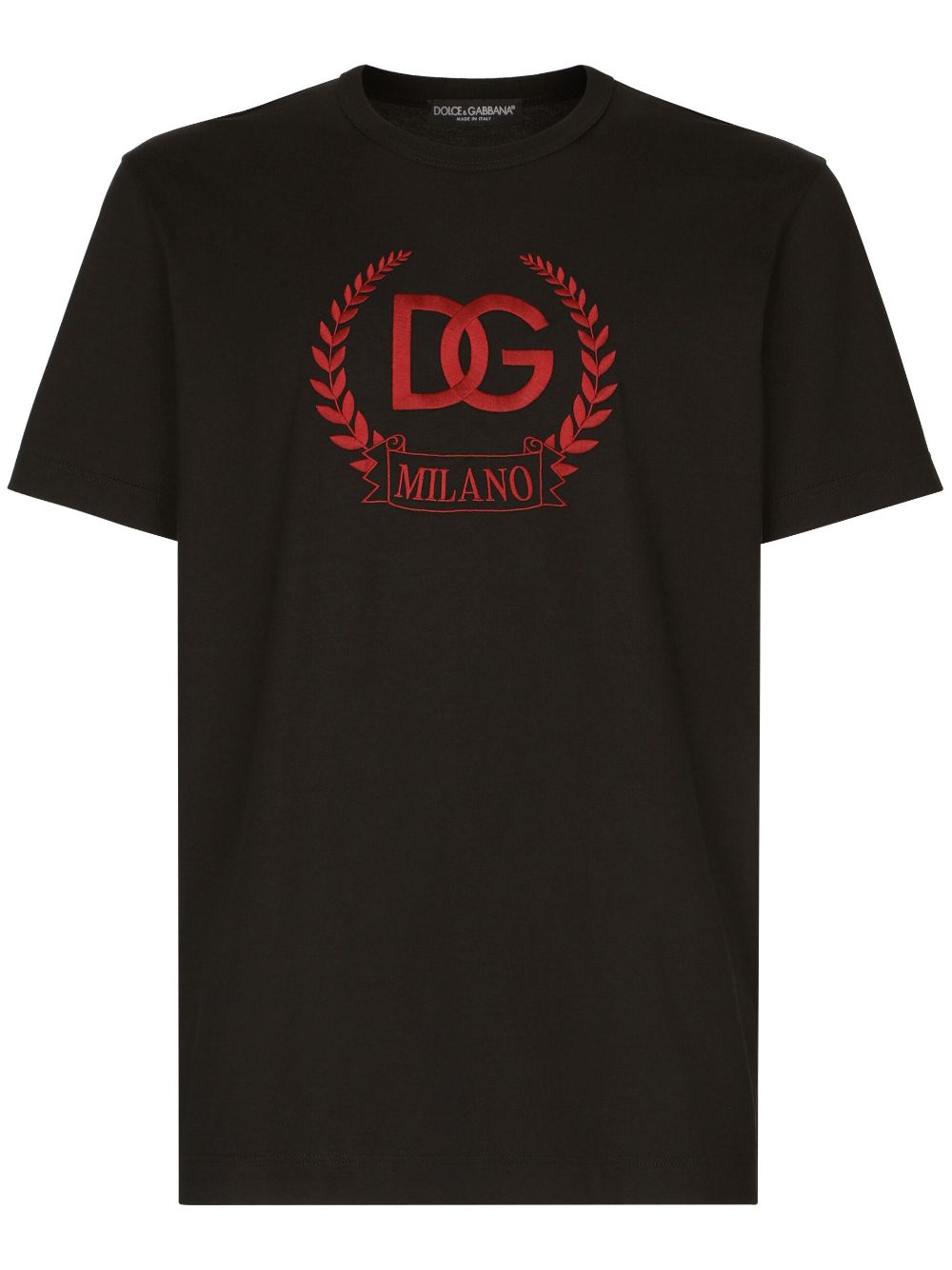 Dolce & Gabbana T-shirts and Polos Black cotton embroidered logo