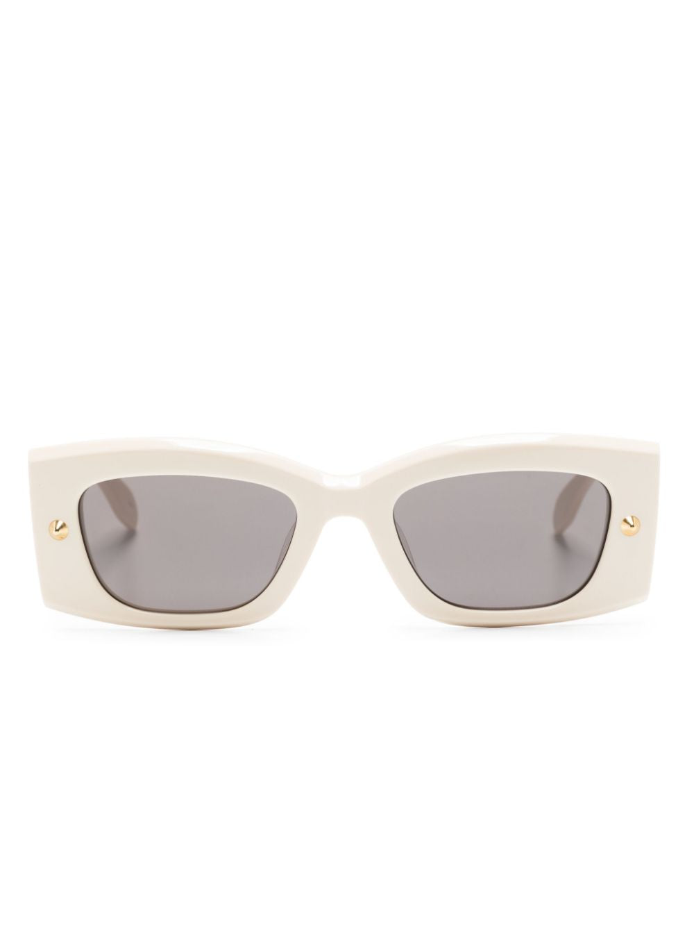 Lunettes de soleil Alexander McQueen rectangulaires blanches à clous