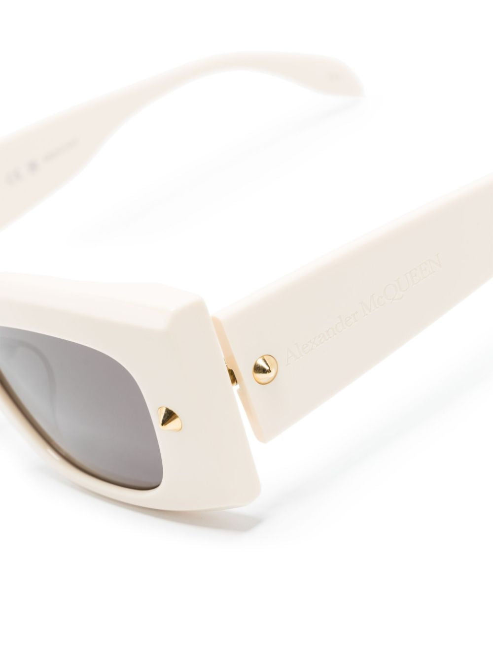 Lunettes de soleil Alexander McQueen rectangulaires blanches à clous