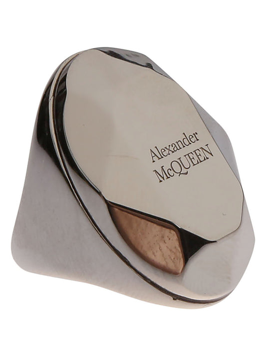 Alexander McQueen Bijoux Silver — Faceted Stone Ring