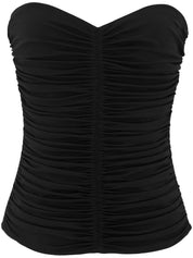 Saint Laurent Top Black strapless ruched design