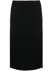 Faldas Tom Ford Falda tubo de mezcla de seda acanalada negra