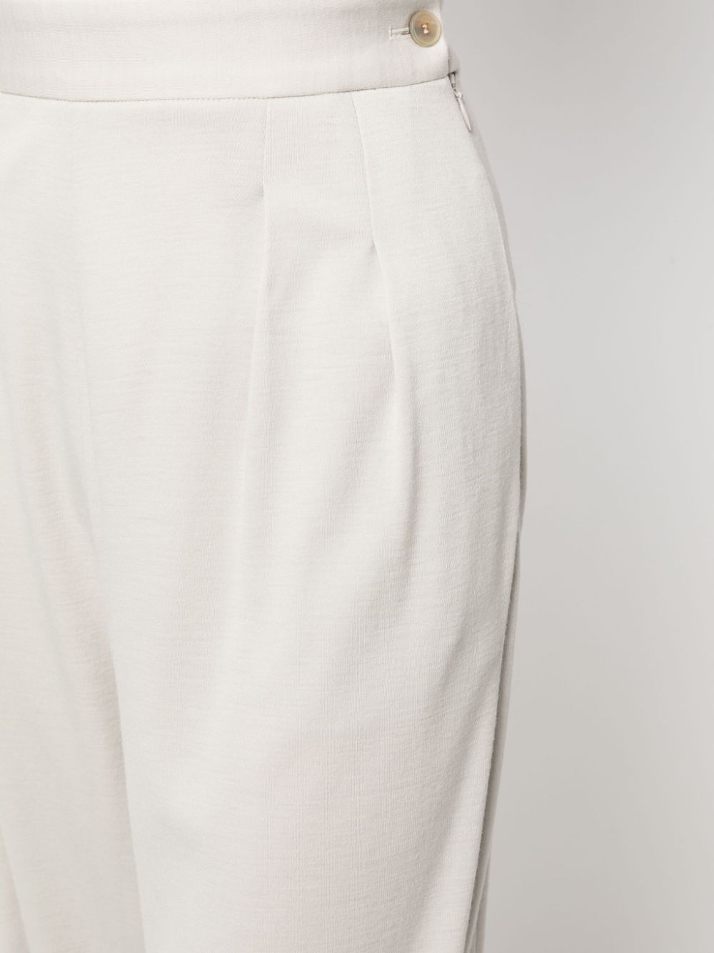 White Pleated Wool Trousers — High‑Waist Fabiana Filippi