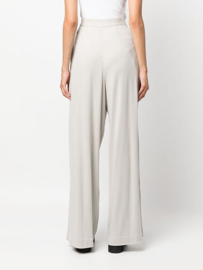 White Pleated Wool Trousers — High‑Waist Fabiana Filippi