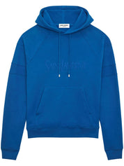 Saint Laurent Sweaters Blue cotton hoodie