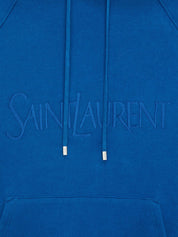 Saint Laurent Sweaters Blue cotton hoodie