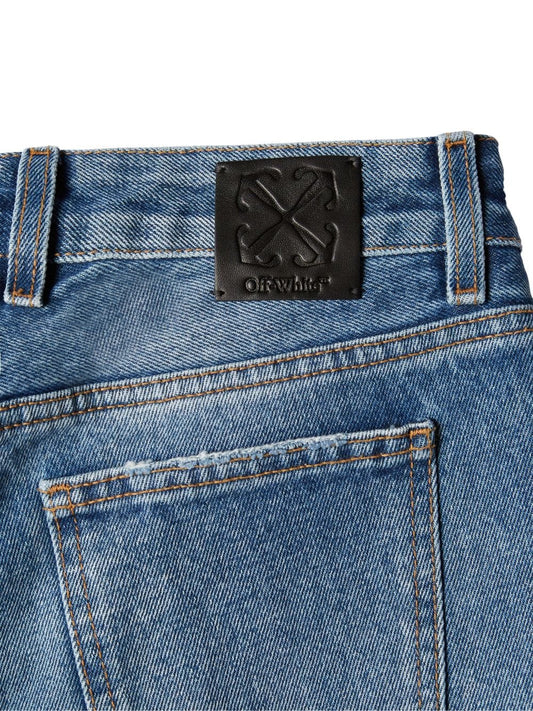 Off-White Blue Flared Jeans — Timeless Cotton Fit