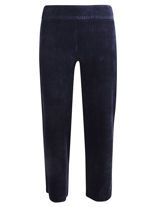 Avenue Montaigne Trousers Blue — Relaxed Wide‑Leg Fit