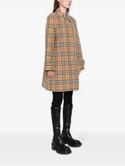 Burberry beige plaid-check cotton coat