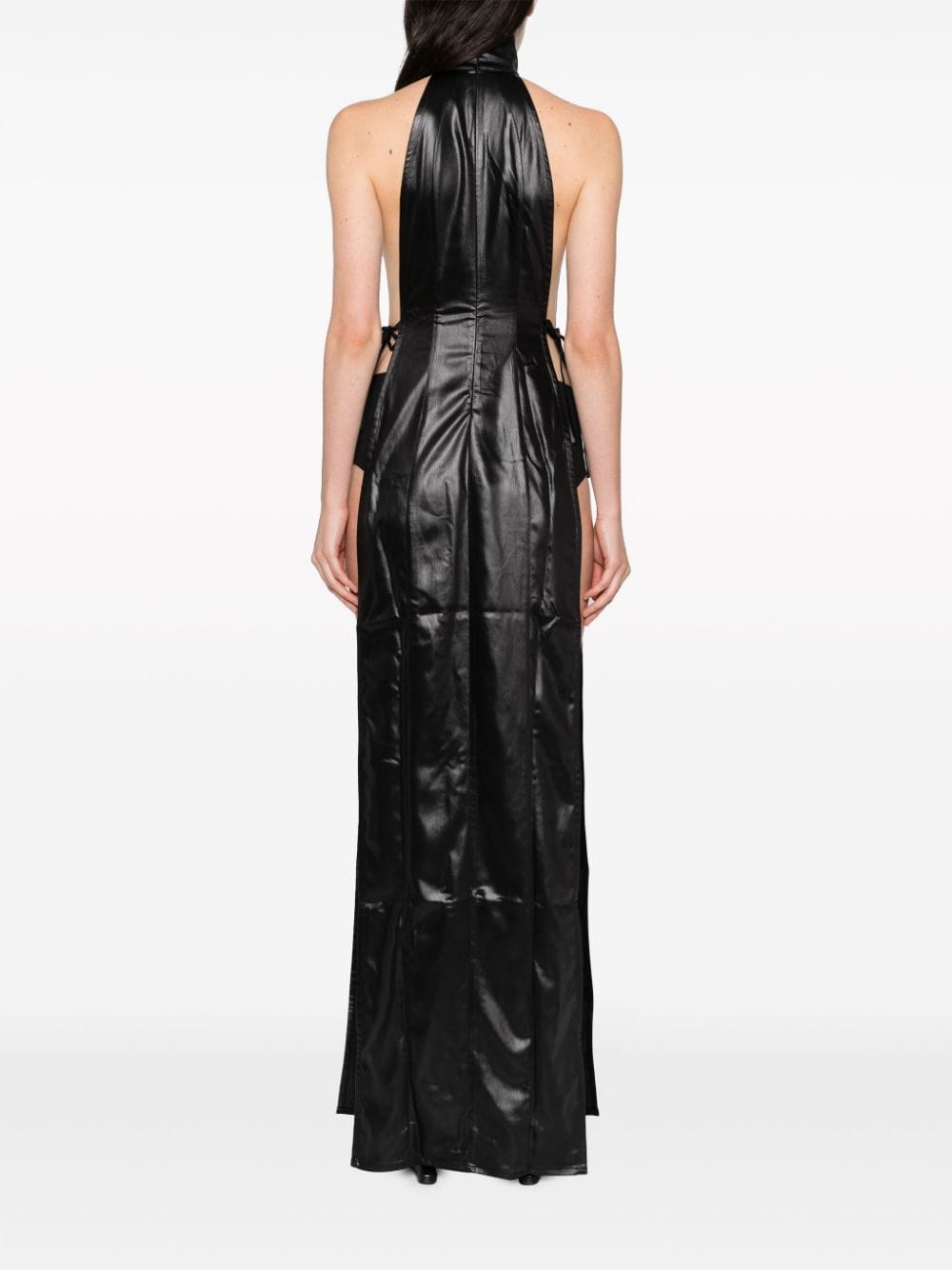 Ludovic De Saint Sernin Black Faux-Leather Dress