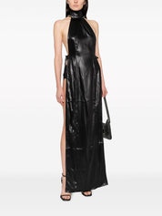Ludovic De Saint Sernin Black Faux-Leather Dress