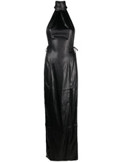 Ludovic De Saint Sernin Black Faux-Leather Dress