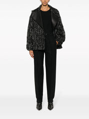 Pantalon Iro en laine mélangée noire taille haute