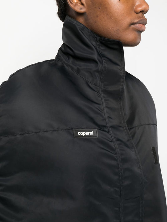 Coperni Black Bomber Cape — Sculpted Outerwear