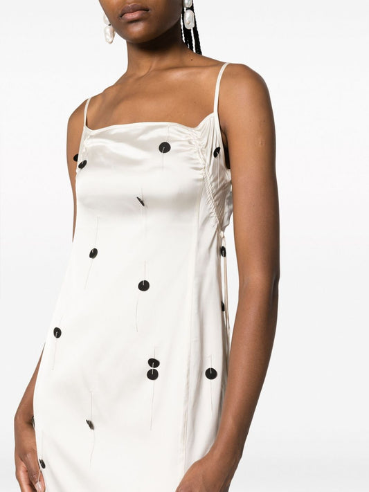 JACQUEMUS Dresses White — Chouchou Satin Midi Dress