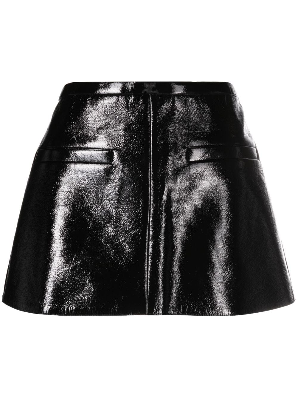 Courreges Skirts Black vinyl A-line miniskirt