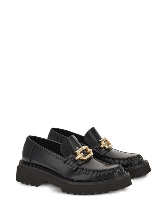 Ferragamo Boots Black — Gancini Leather Elegance