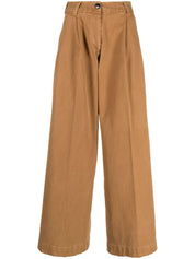 Gabriele Pasini Trousers in Camel Brown Cotton Blend
