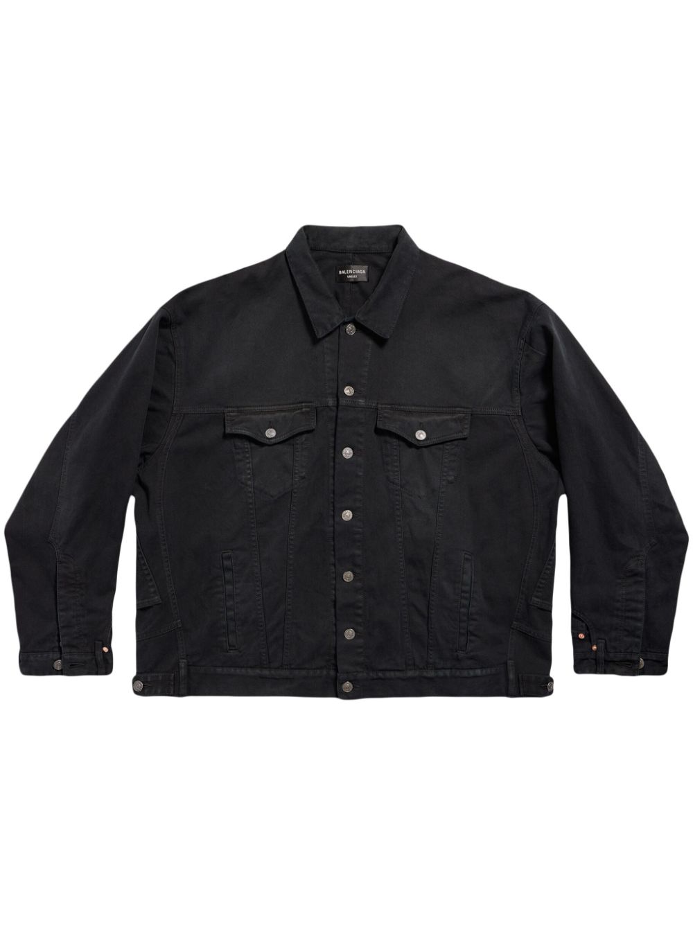 Balenciaga Coats Black — Deconstructed Denim Jacket