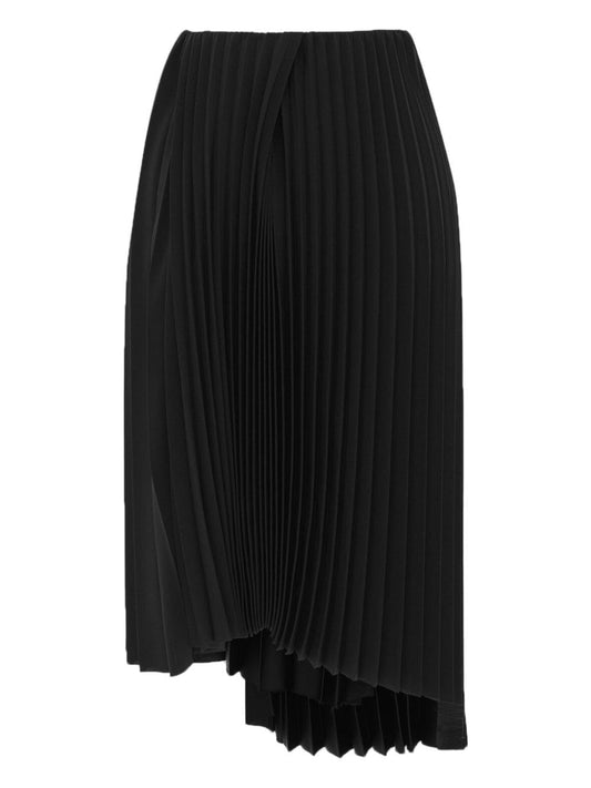 Jupes Saint Laurent Midi plissée asymétrique noire