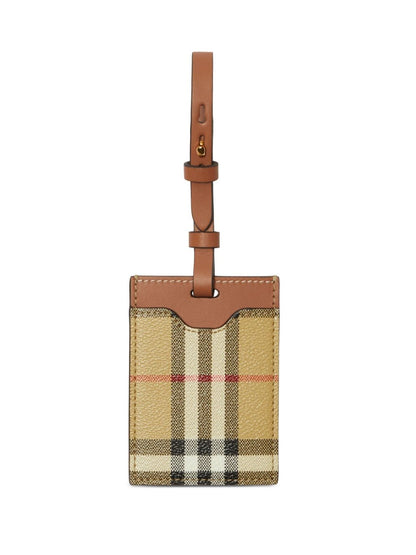 Burberry Keychains Beige — House‑Check Leather Keychain