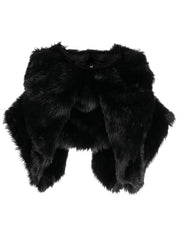 Comme des Garcons Jackets Black cropped faux-fur blouse