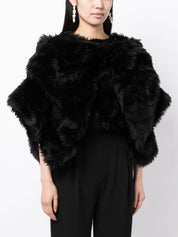Comme des Garcons Jackets Black cropped faux-fur blouse