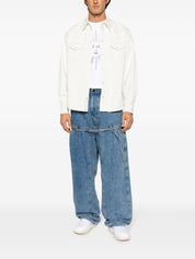 Chemises Bally en denim de coton blanc avec détails en perles