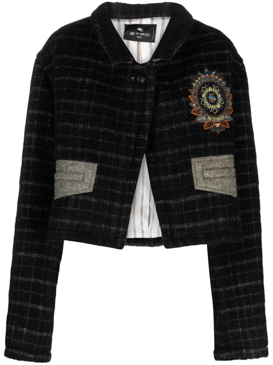 Vestes Etro en laine mélangée noire courte