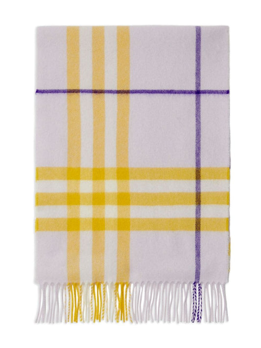 Burberry Scarfs Lilac — Checked Cashmere Scarf