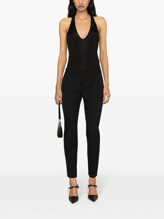 Saint Laurent Top Black — Semi-Sheer Jersey Top