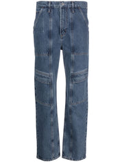 Agolde Pre Jeans Blue high-waisted cargo denim