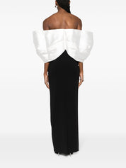 Solace London Dresses Robe longue beige en satin duchesse