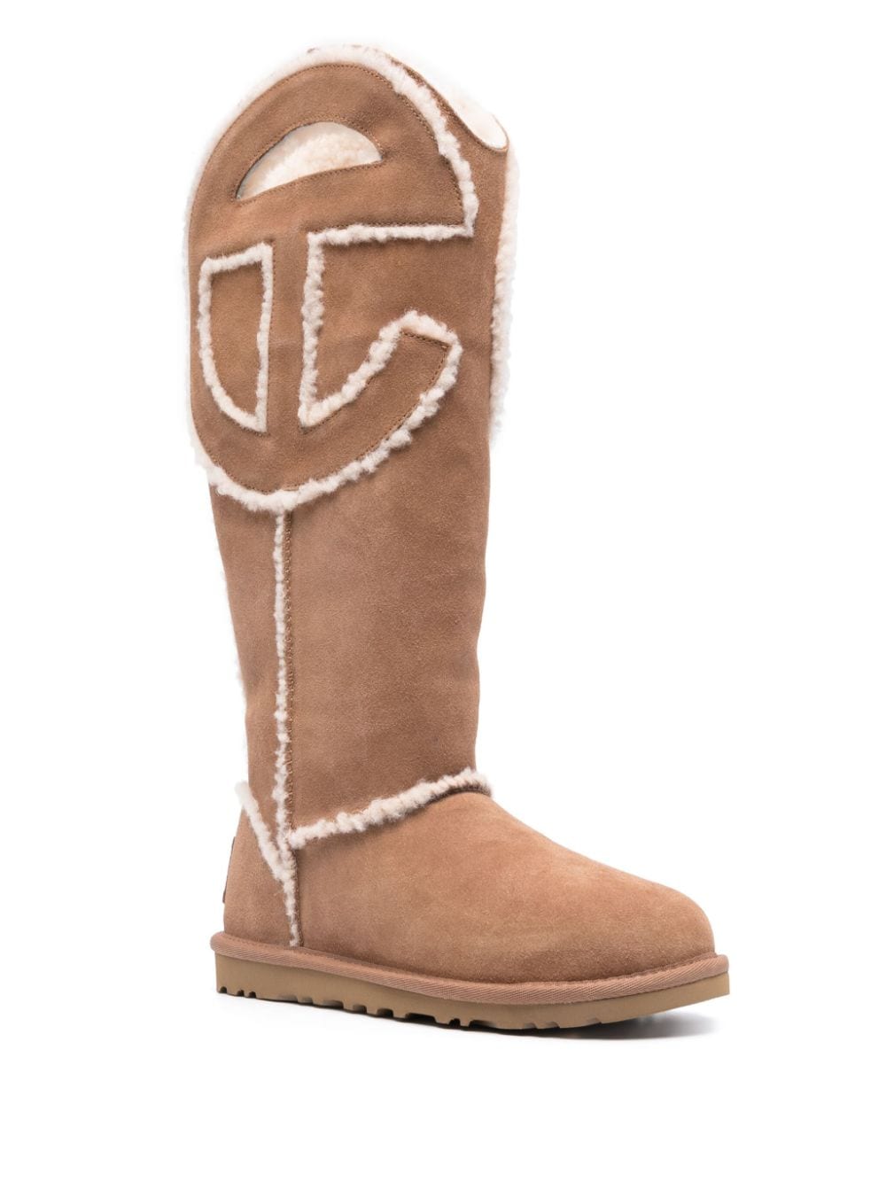 Bottes Ugg X Telfar en peau lainée de veau marron