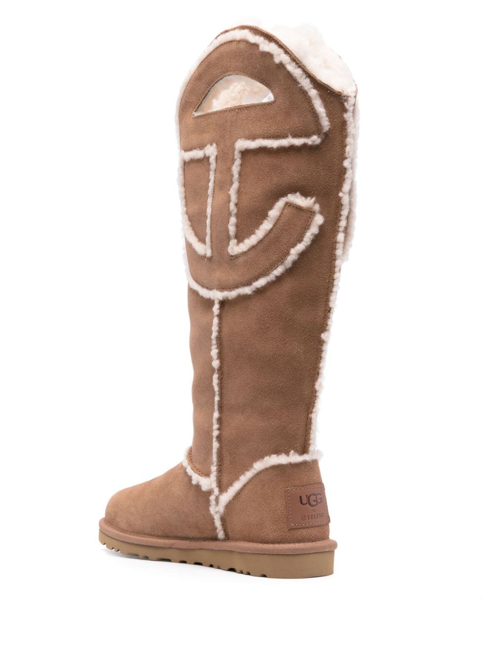 Bottes Ugg X Telfar en peau lainée de veau marron