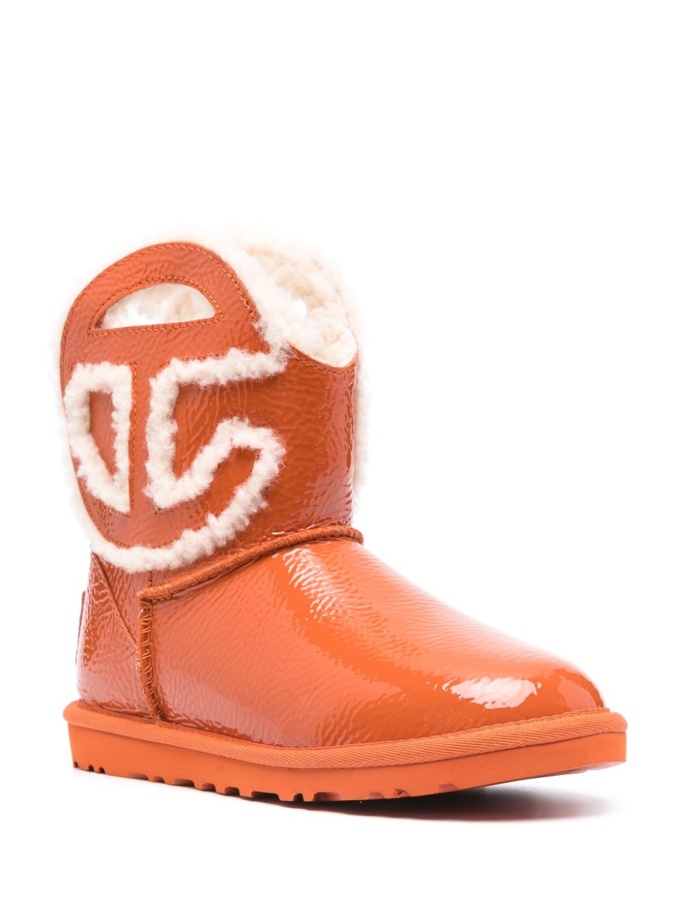 UGG X TELFAR Boots Orange — Patent Calf Shearling Comfort
