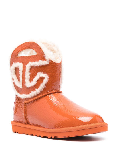 UGG X TELFAR Boots Orange — Patent Calf Shearling Comfort