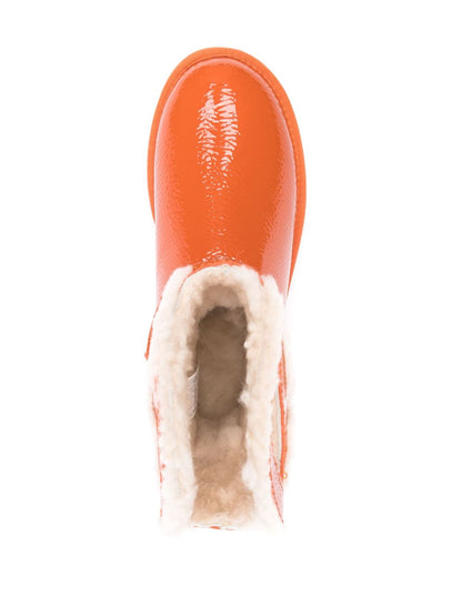 UGG X TELFAR Boots Orange — Patent Calf Shearling Comfort