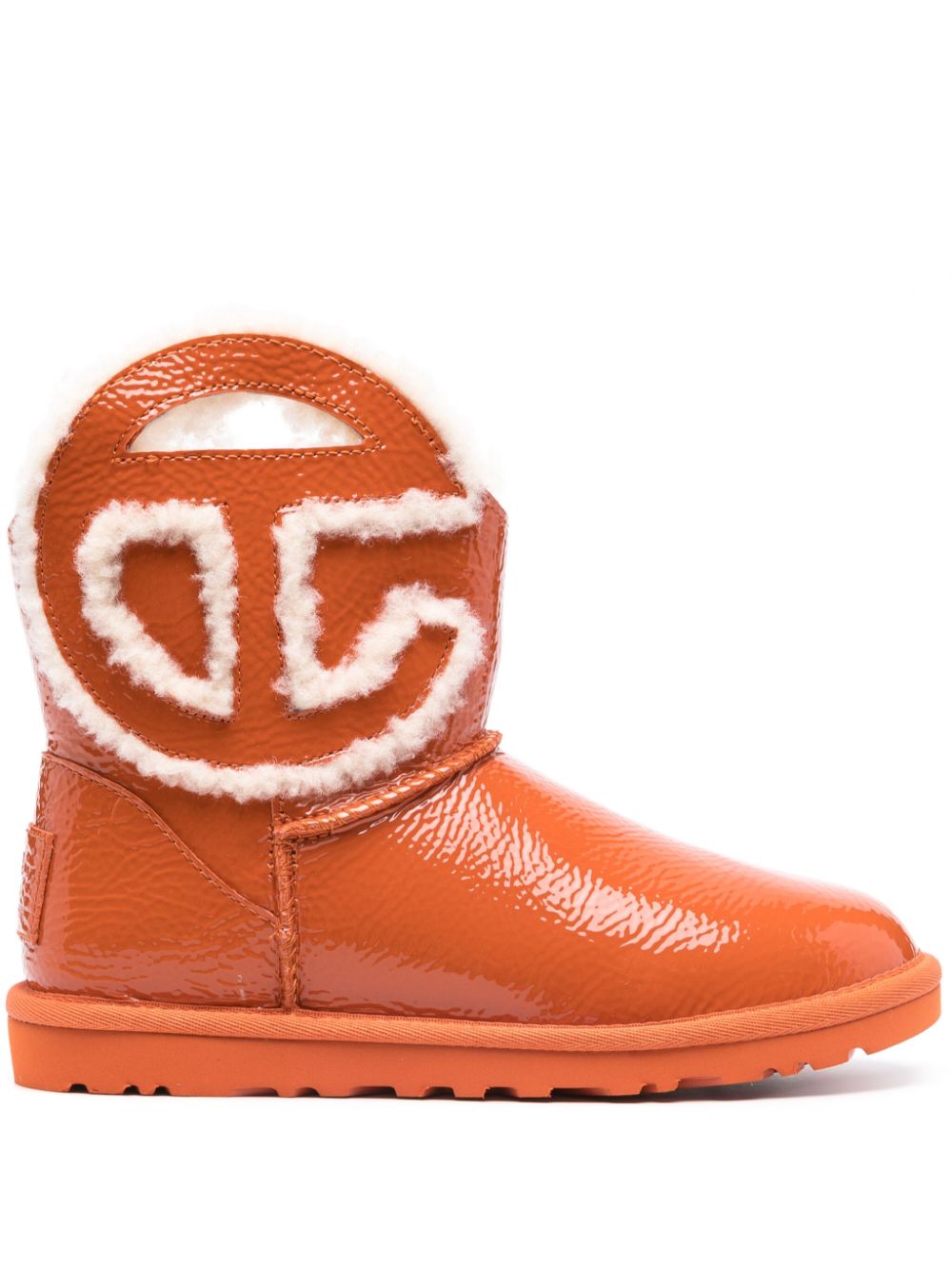 UGG X TELFAR Boots Orange — Patent Calf Shearling Comfort