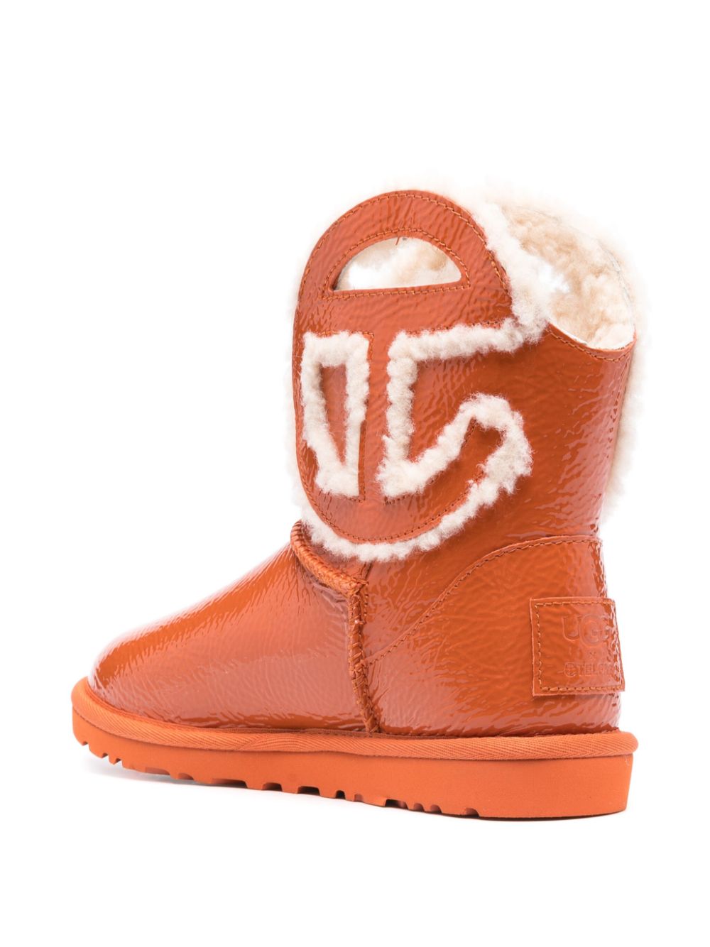 UGG X TELFAR Boots Orange — Patent Calf Shearling Comfort