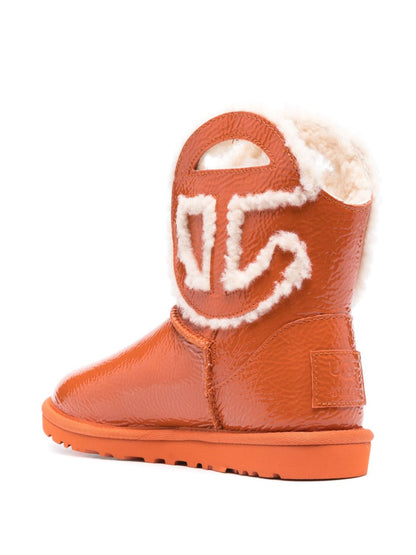 UGG X TELFAR Boots Orange — Patent Calf Shearling Comfort