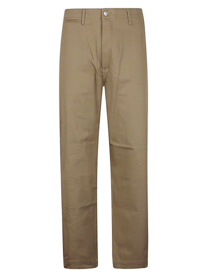 Edwin Brown Wide‑Leg Cotton Trousers