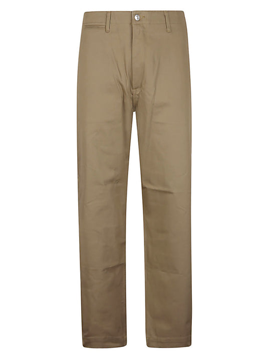 Edwin Brown Wide‑Leg Cotton Trousers