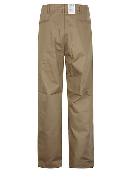 Edwin Brown Wide‑Leg Cotton Trousers
