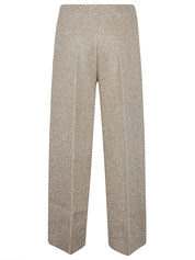 Circus Hotel Trousers Golden wide leg viscose